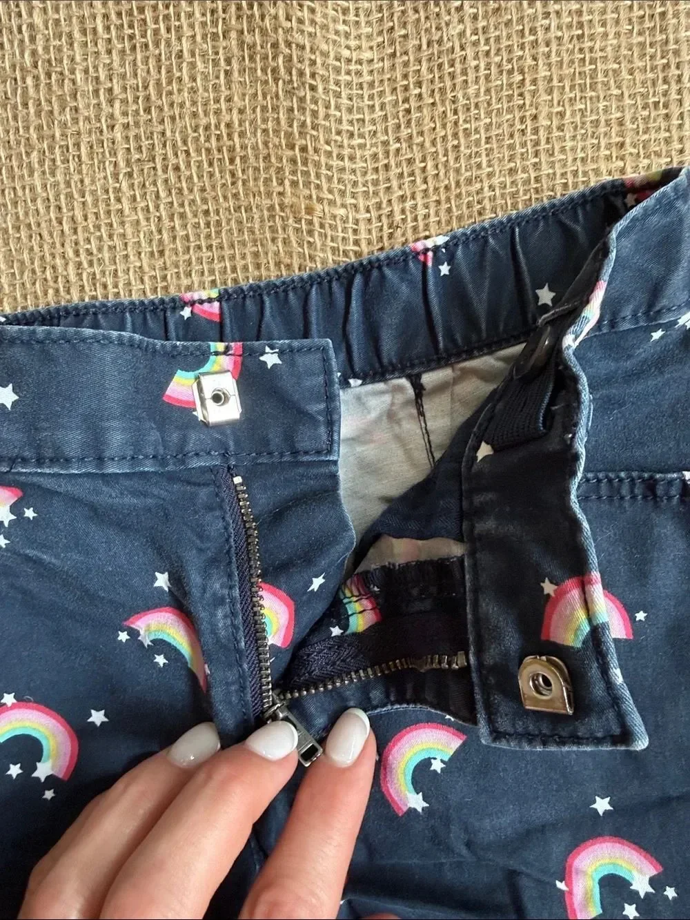 GAP Navy Girls' Rainbow Print Shorts